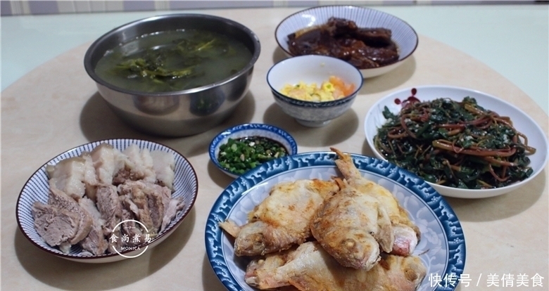 婆婆|小姑子来吃饭，婆婆下厨做了四菜一汤，荤素搭配，比饭店有滋味