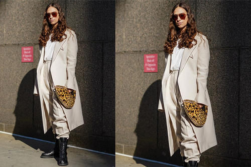 选白色大衣真聪明，早春穿搭也应景，端庄优雅又有亲和力