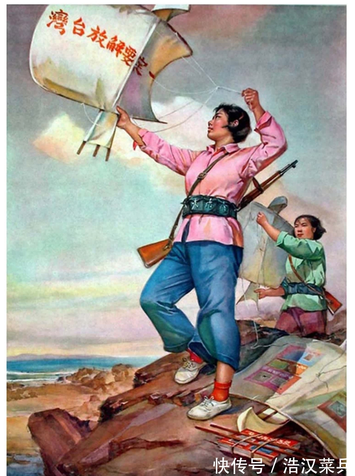 合作社!红色年代年画作品,青年勘察队,合作社里装电灯,扭转南粮北调