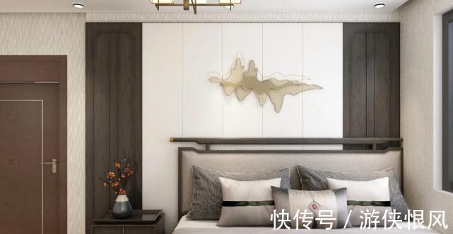 床头柜|70平新中式二居室,客厅有古典美又加以创新