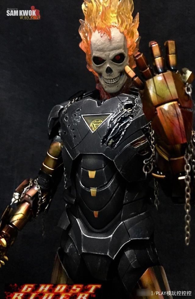 模友|恶灵骑士样式钢铁侠模型改,它会是灭霸对手吗?