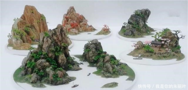 养花|大爷用石头、盘子来养花,布局造景,这就是山水盆景的魅力!