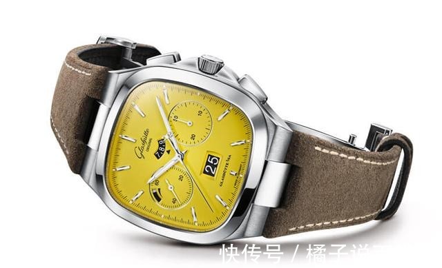 灰棕色$格拉苏蒂原创新出黄、蓝两款漆面大日期计时码表!