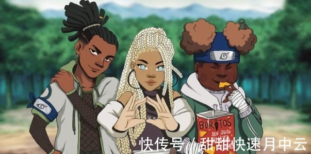 画风|当火影忍者们改成黑人画风,雏田颜值在线,宁次认不出