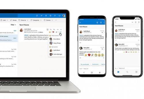 可用|Android 和 iOS 端 Outlook 新增 Reactions 功能：邮件聊天时可用 Emoji