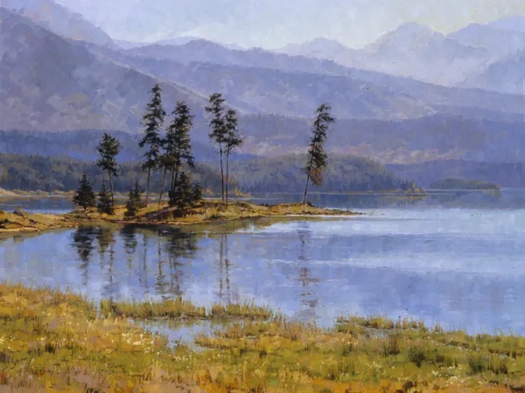 油画&她的风景油画清新自然，浪漫且又淳朴