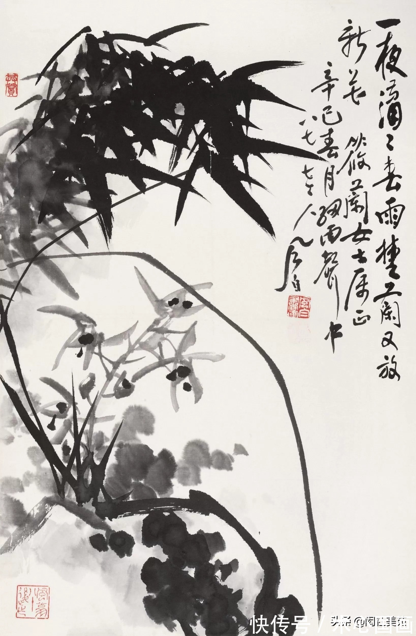 兰竹图$蒋凤白先生笔下的兰竹图:画竹凛劲节 画兰挹清芬