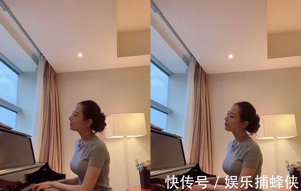 穿搭|吉娜纯素颜弹钢琴，穿灰色T恤侧颜太美，难怪郎朗舍得送DR钻戒