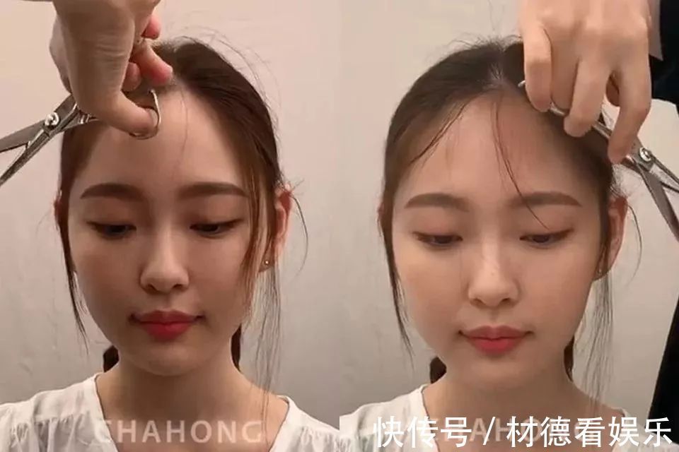 修剪 发型师解密不同脸型小脸关键,微秃女孩必学碎发发型修剪法!