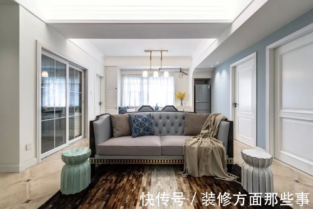 床头柜|74㎡现代美式风二居室,给予空间自然清新之风,让生活更富格调