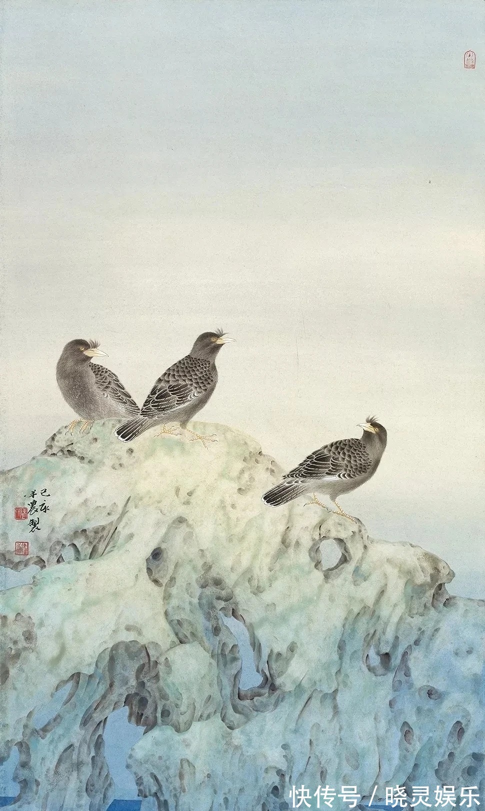 花鸟画$陈建强的花鸟画造境唯美,引人踏入清雅之境