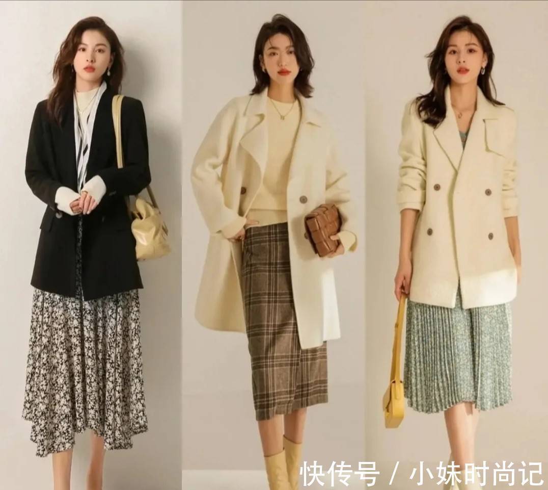 裤子|冬天穿“裤子”太普通了!时髦女人还是穿“半裙”,温婉动人