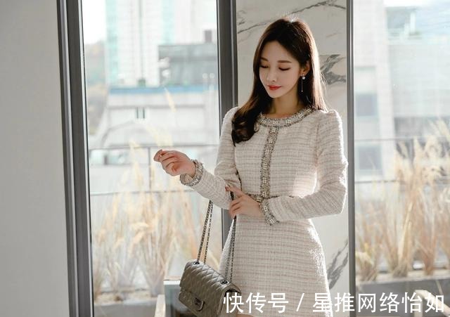 橘格纹|潮流穿搭:深冬暖阳花菱草淡橘格纹衣裙,孙允珠的穿搭潮感十足