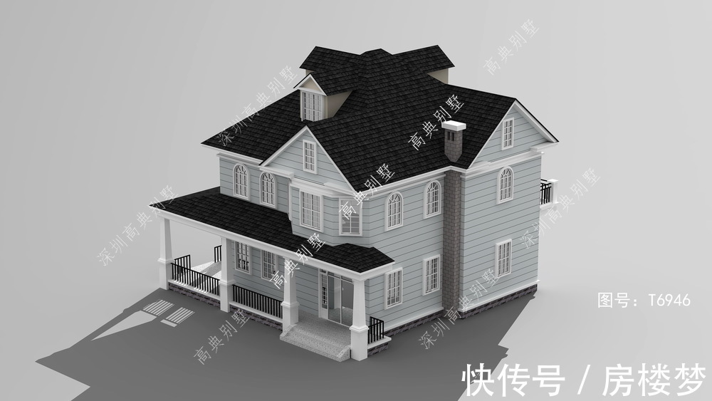 两层|这款美式两层别墅，外观简单大方，非常漂亮。