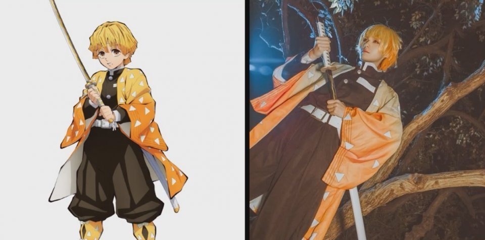 祢豆子|鬼灭之刃COS:祢豆子惹人怜爱,伊之助肌肉感十足,漫迷们裂开了