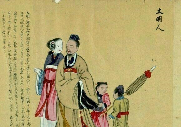 大明|日本人画中的大明人与大清人一身汉服思故国!