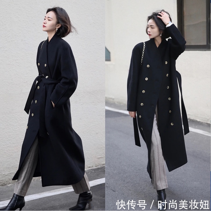 时髦 为何你穿“黑色大衣”这么老气?来看她们的穿搭,高级又时髦