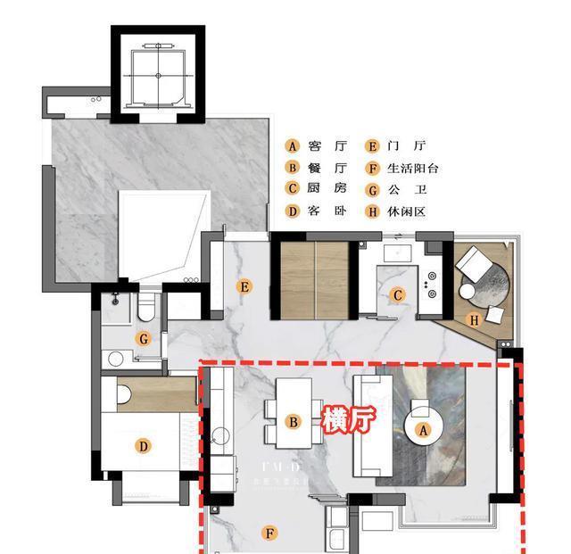 书房|体验过才知道“横厅户型”好住，这5种横厅方案，随便装装都洋气