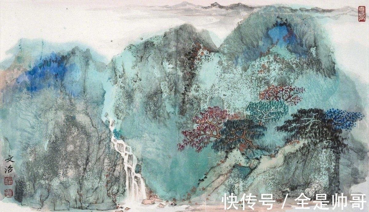 山水画#中国画以“意”为本,以“色”为论品第!文治画敢当上品!