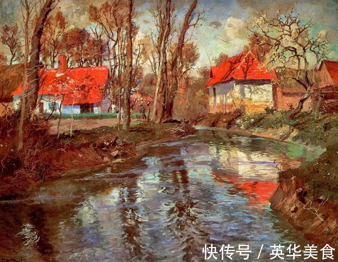 小溪|水与光的刻画,弗里茨的油画真是美妙至极