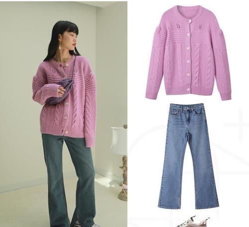 春季的穿搭里少不了舒适百搭的针织开衫,轻松打造简约洋气日系风