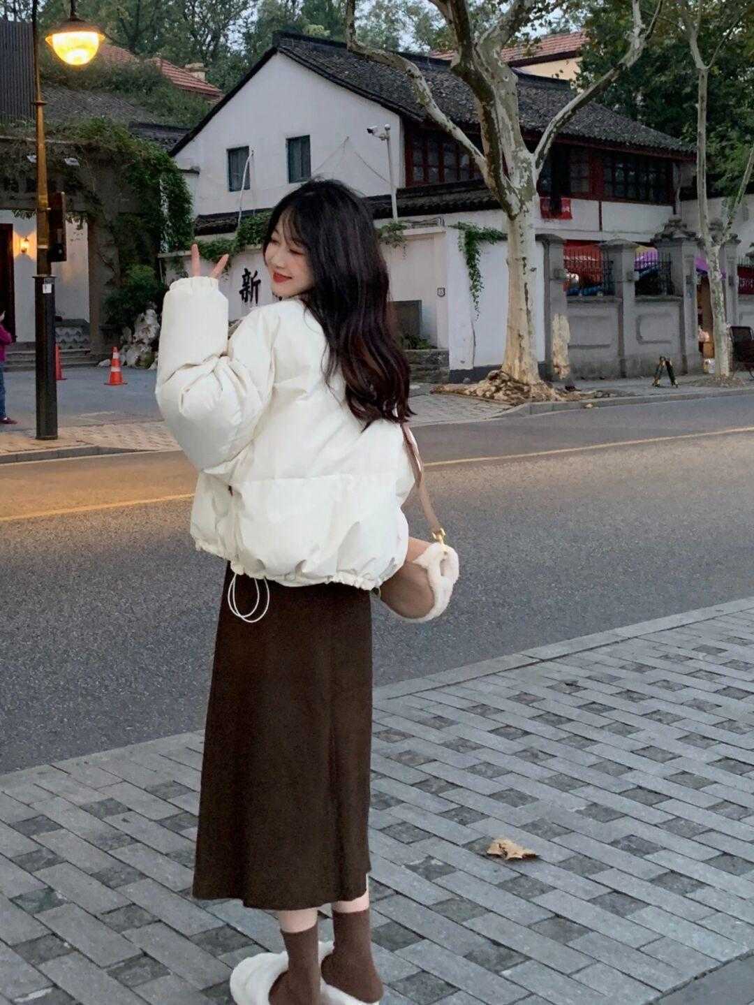 小姐姐|短款羽绒服,小个子小姐姐的绝佳选择