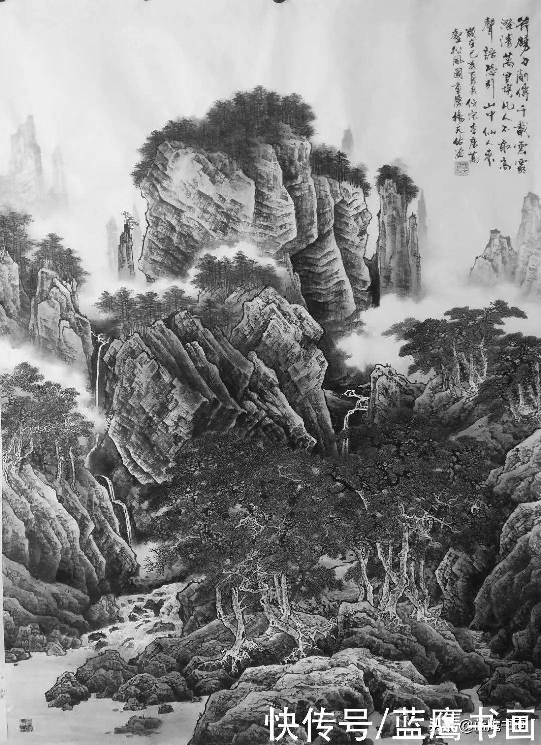 醉意|杨天佑仿古山水画与题诗欣赏：不负好时节，醉意踏歌行