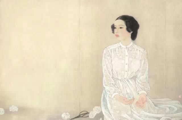 工笔画|国画:何家英画笔下的怜怜女儿态,不同寻常的美感!