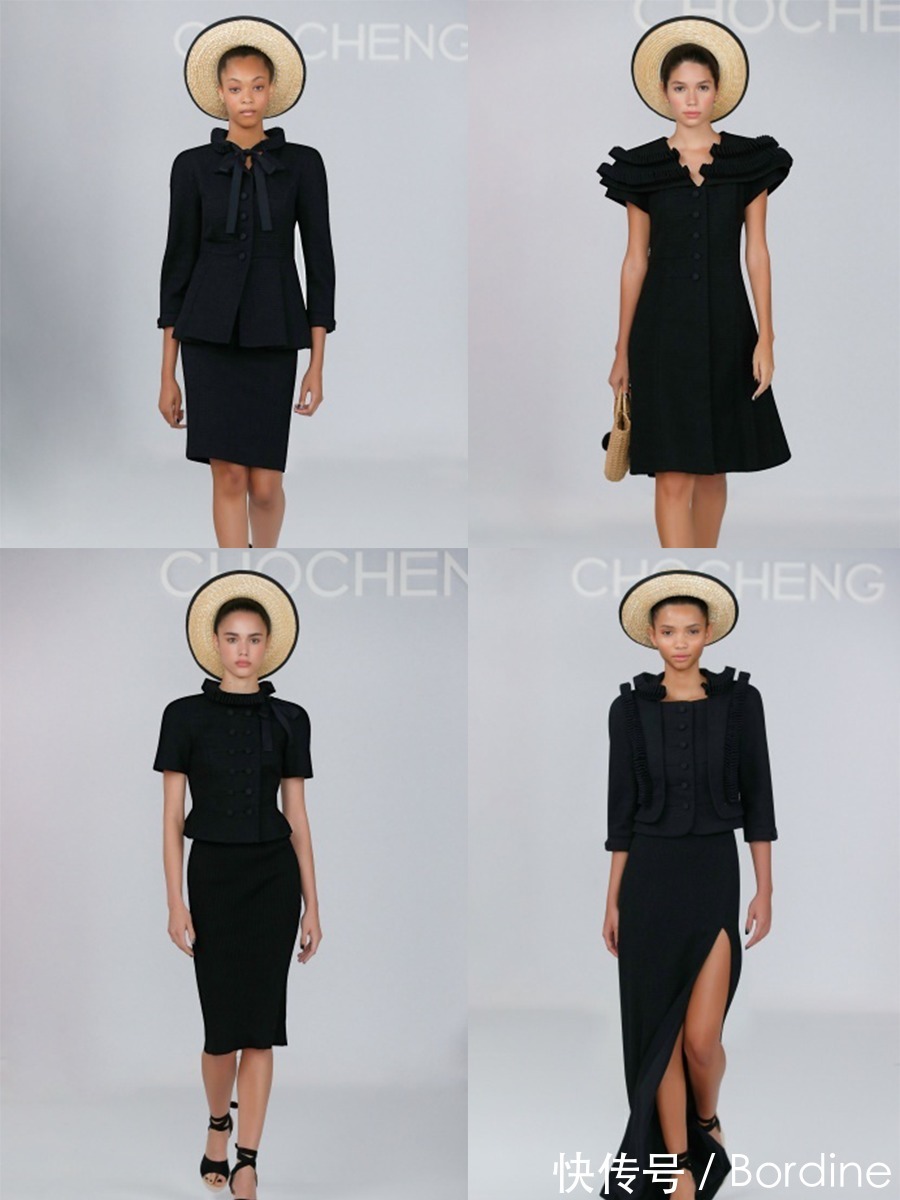 黑边|Chocheng 2021春夏,黑边帽的搭配,在黑白造型中比较吸睛