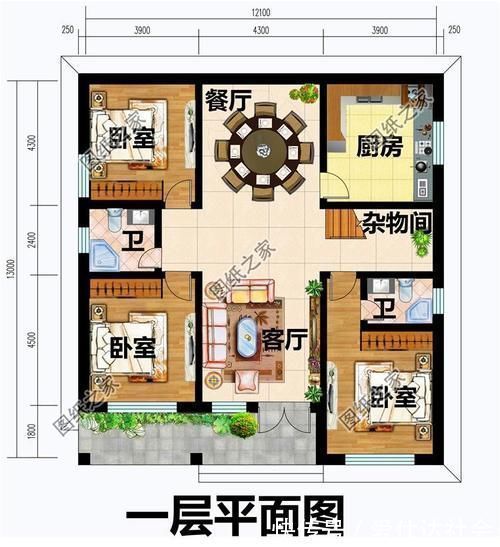 经济|一层半农村建房设计图,美观实用还经济,有这样的房子谁还住楼房