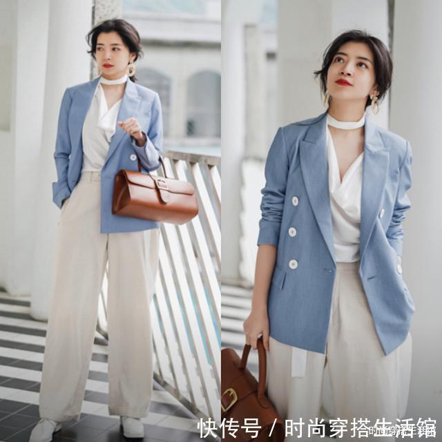 博主|立秋后少穿黑白灰,学习这位博主穿搭配色技巧,减龄又有质感