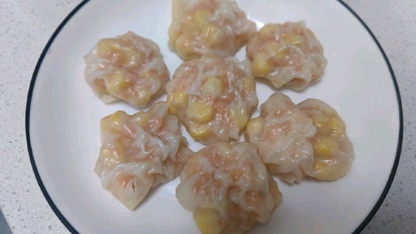 玉米虾仁蒸饺