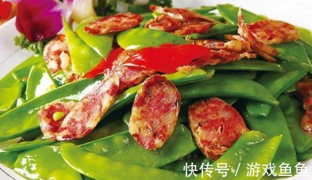 腊肠炒荷兰豆|孩子青春期长身体一顿吃2斤肉易肥胖，多吃清爽菜，开胃减肥瘦身