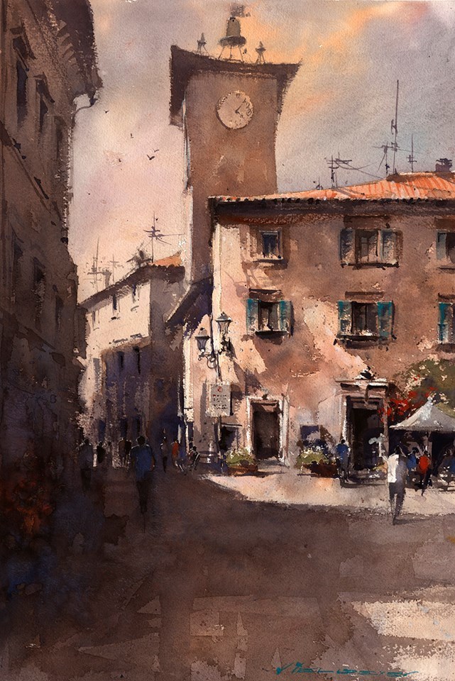 弗拉迪斯拉夫!印象水彩/美国当代艺术家弗拉迪斯拉夫水彩作品