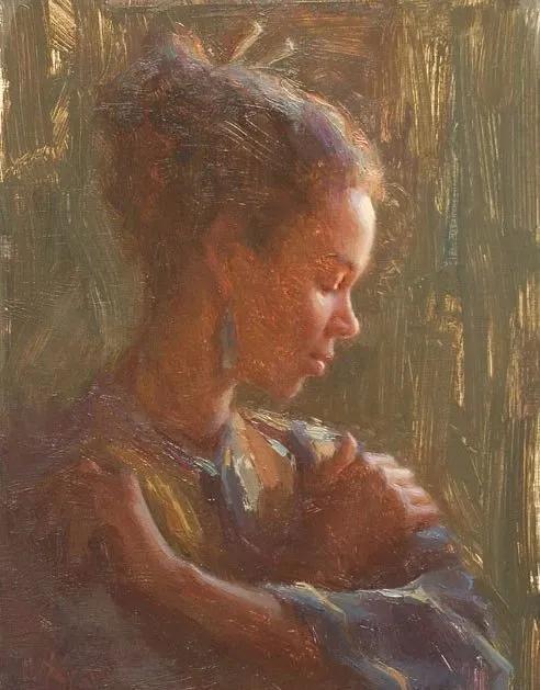 油画作品|好久没见过这么准的造型了,她的用色也超扎实!