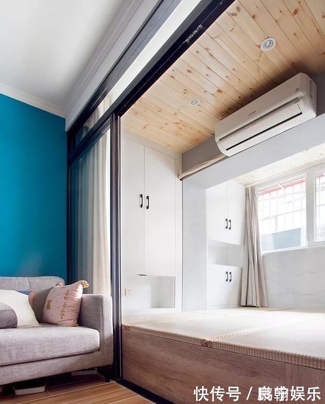 榻榻米|47㎡一室改两室,进门衣帽间,阳台变次卧,装出来比80㎡还要大