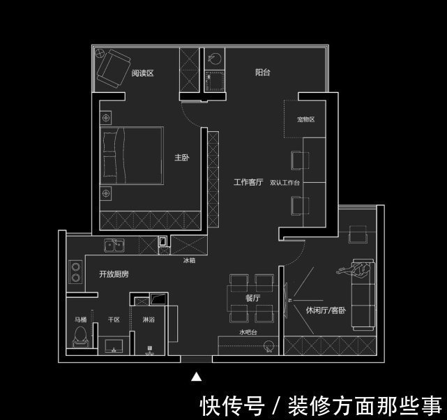屋主|80平可盐可甜的爱宠之家，餐厅和厨房有一个半高挂墙鞋柜