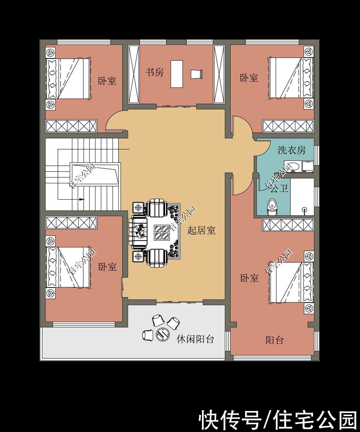 占地尺寸|2020年排名前十的10套二层户型图,尤其是第六套,谁看了都满意