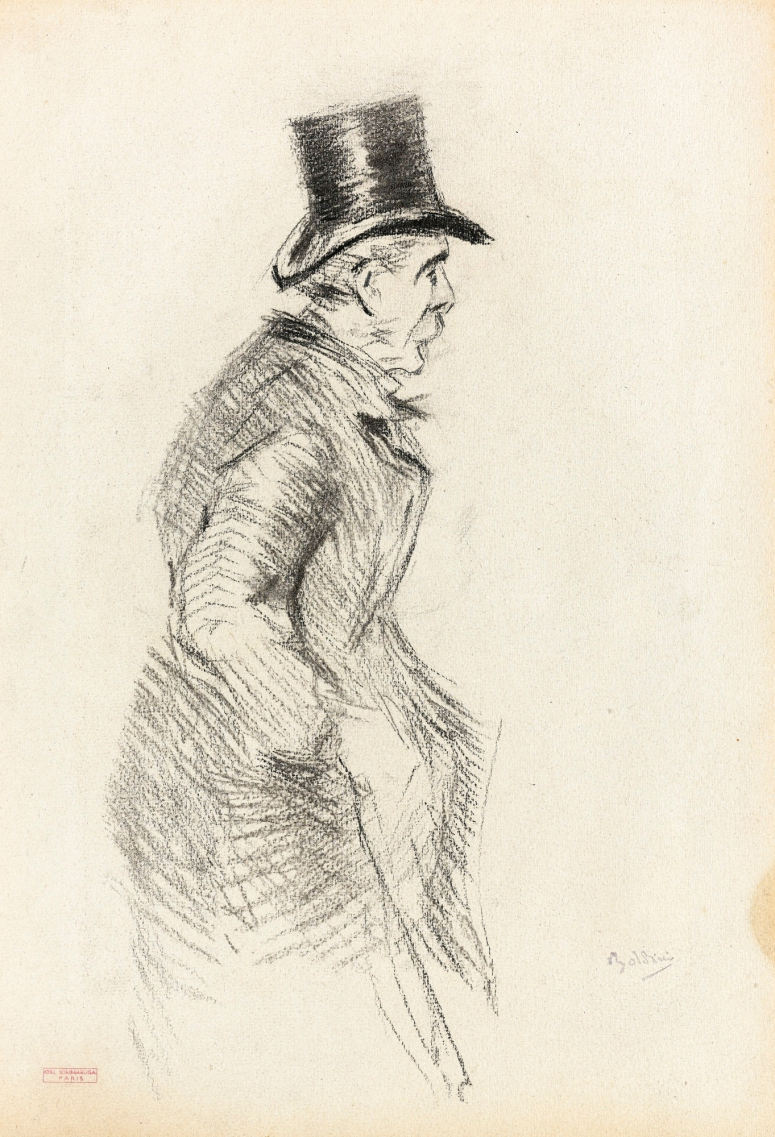 画家@意大利印象派画家乔瓦尼·博尔迪尼(Giovanni Boldini)素描手稿