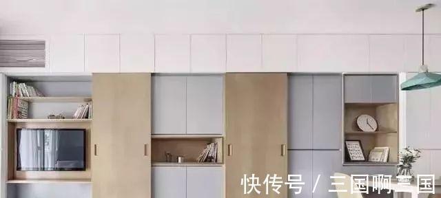 墙面|70平两房一厅，客厅设计两扇推拉门，完工效果超赞！