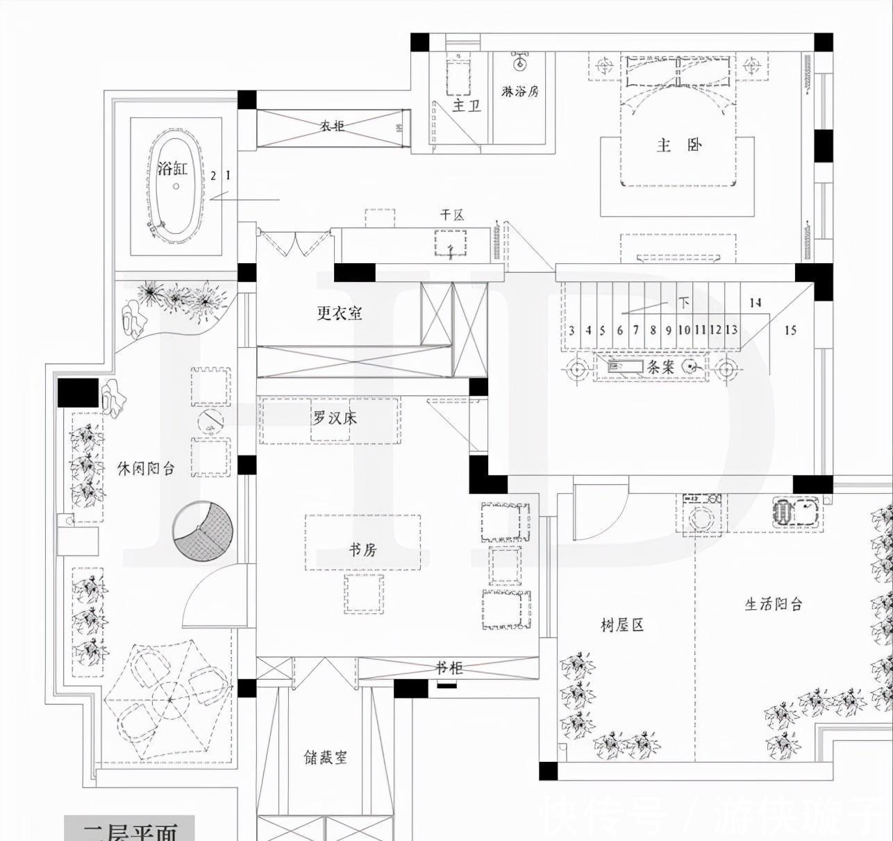 中式|180平方米大复式,绝佳观景体验,融合新中式的文艺与浪漫