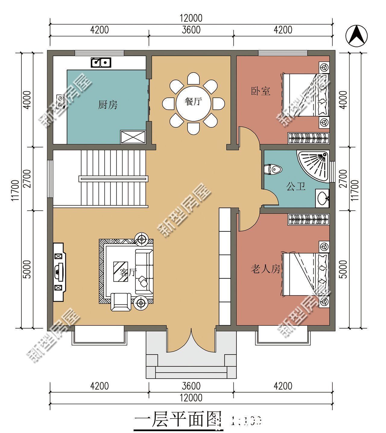 占地面积|占地100多平，多卧室设计，这样的农村别墅25万能盖起来吗？