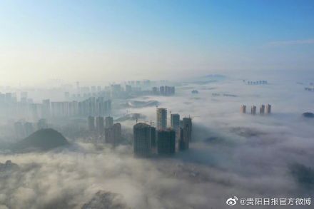 贵阳大雾 网友：仿佛住在仙境里！