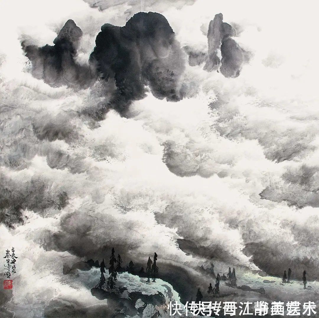 云山雾海@春晚绿野秀 岩高白云屯:这位岭南派画家笔下的云山雾海,厉害了