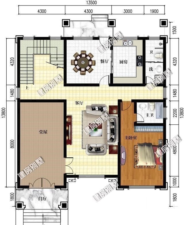 别墅|大门靠左设计,入户及是堂屋,这种别墅一般人不敢这样建!