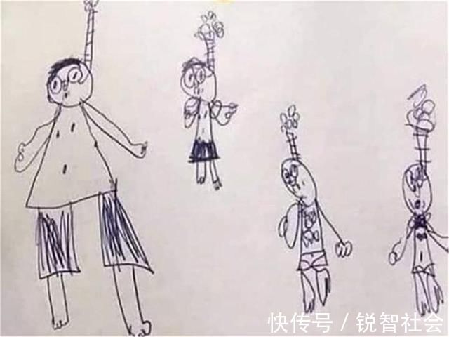 心理健康|孩子画全家福，老师怀疑娃心理不健康，宝妈笑出声：您看走眼了