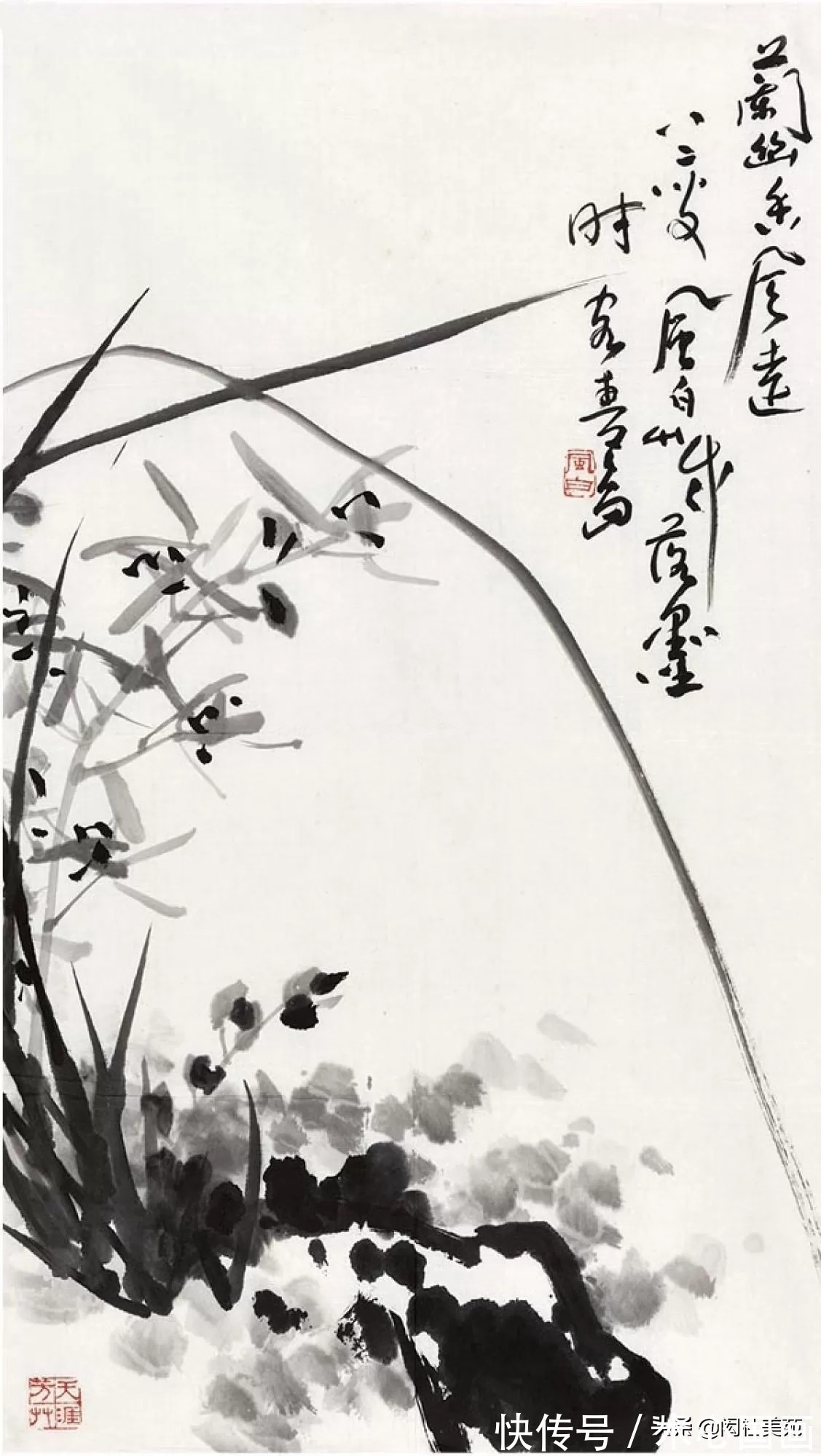 兰竹图$蒋凤白先生笔下的兰竹图:画竹凛劲节 画兰挹清芬