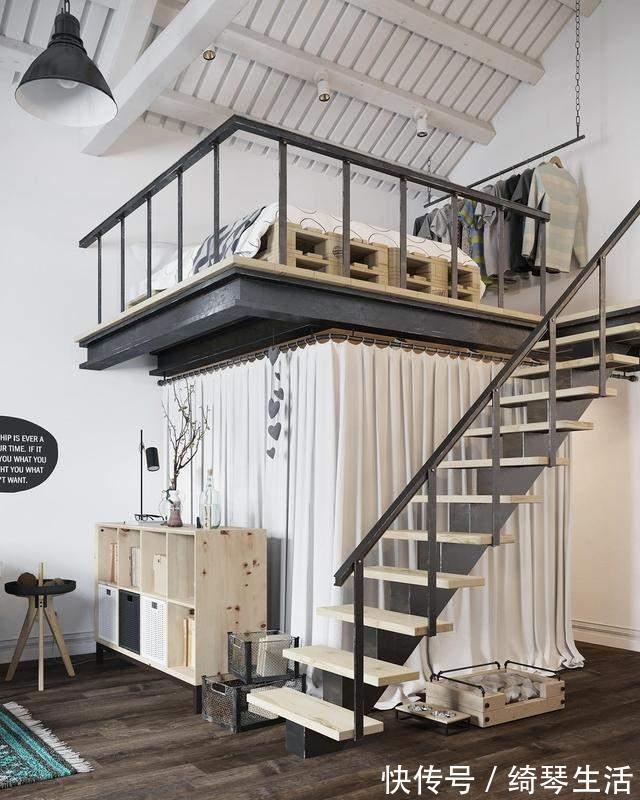 男主|男主40㎡一居改loft:床下藏个衣帽间,全屋黑白灰太高级了!