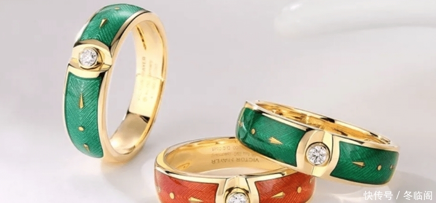 德国百年历史珠宝品牌, 将珐琅工艺手工雕刻,视觉效果特别吸引人