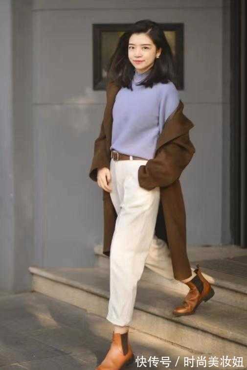 9分裤 “打底裤”已经过时了,今年穿直筒9分裤配短靴,高级保暖显腿长